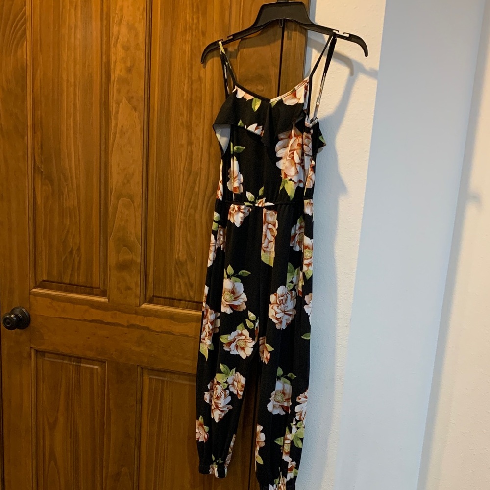 Floral Black Jumpsuit for Kids